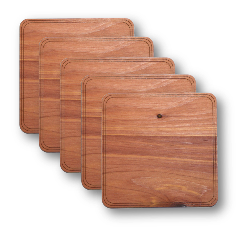 High Quality Square Shape Wood Coaster and Stand and Wood Coasters for  Drinks for With Natural Wood 