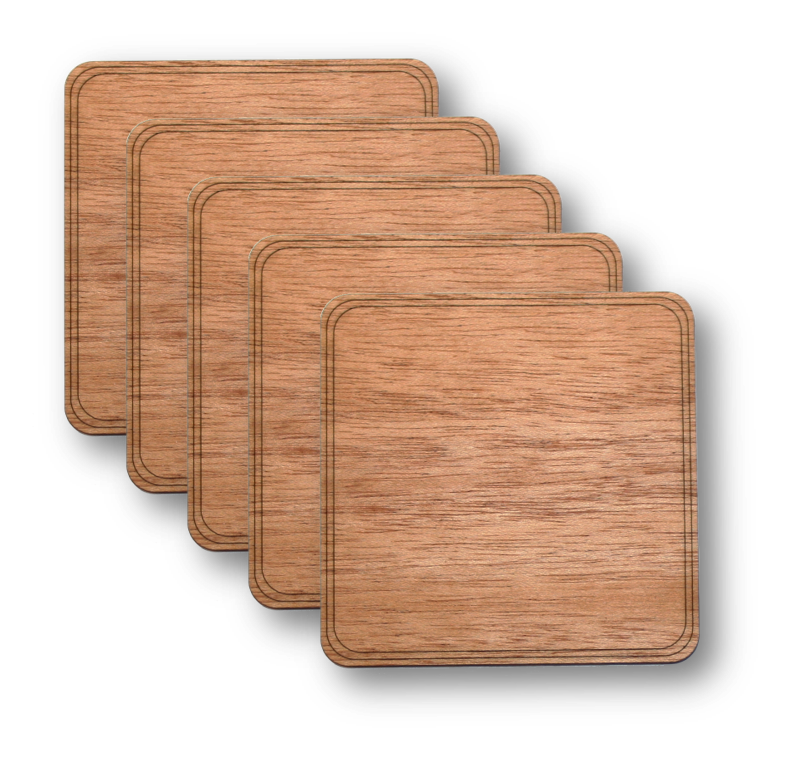 Cup Coasters, Coasters for Drinks, USA Grown Hardwood, CONSDAN Wooden Cup Coasters, Walnut Color 6pcs, 4-5/8 in